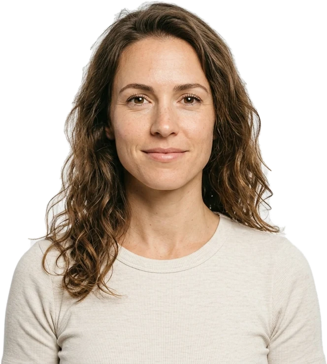 A woman looking into the camera