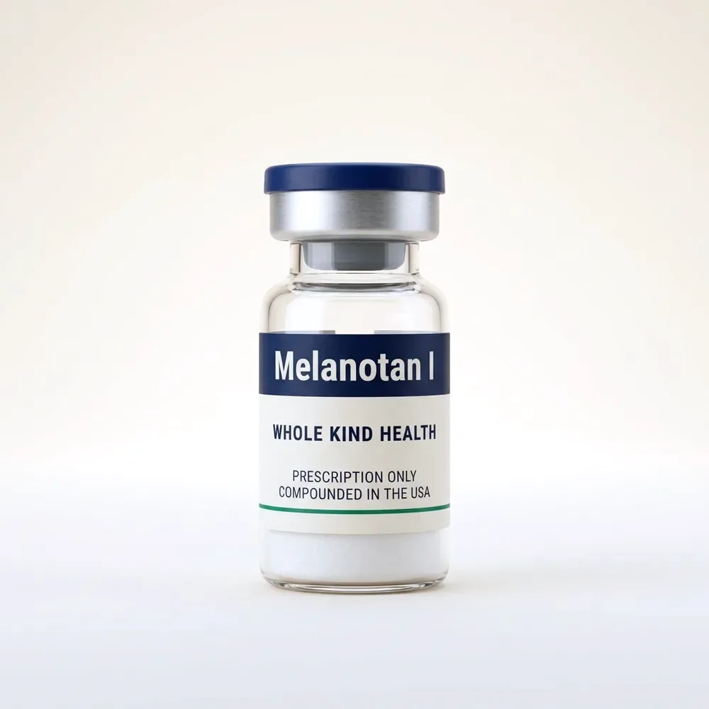 Melanotan I from Whole Kind Health, lyophilized powder vial, subcutaneous injection