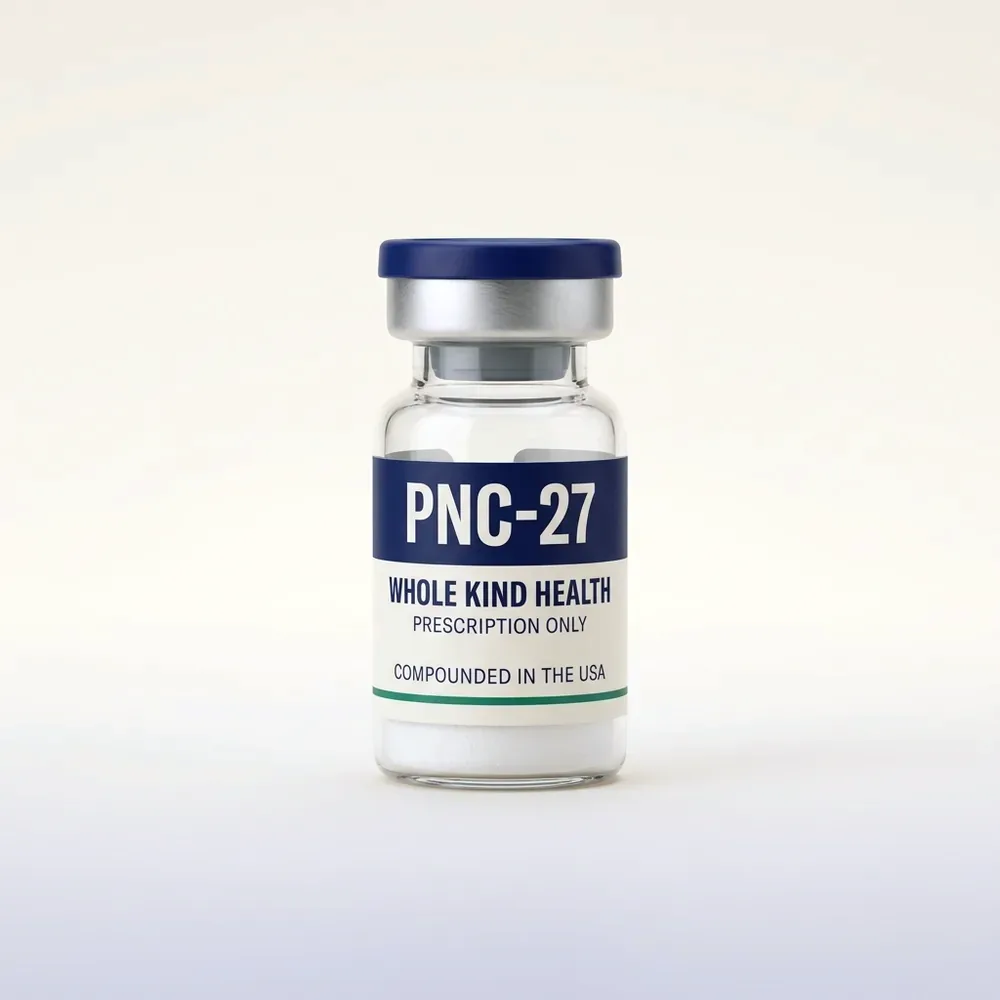 PNC-27 from Whole Kind Health, lyophilized powder vial, subcutaneous injection
