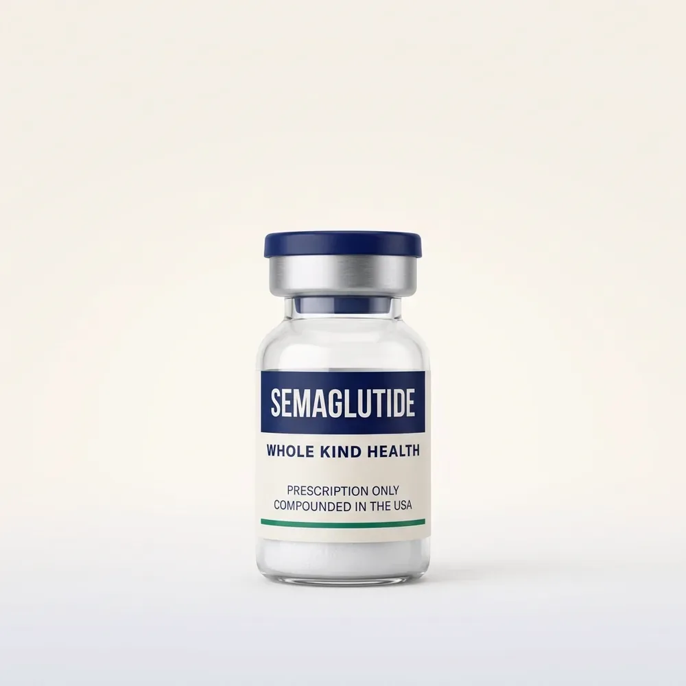 Semaglutide from Whole Kind Health, lyophilized powder vial, subcutaneous injection