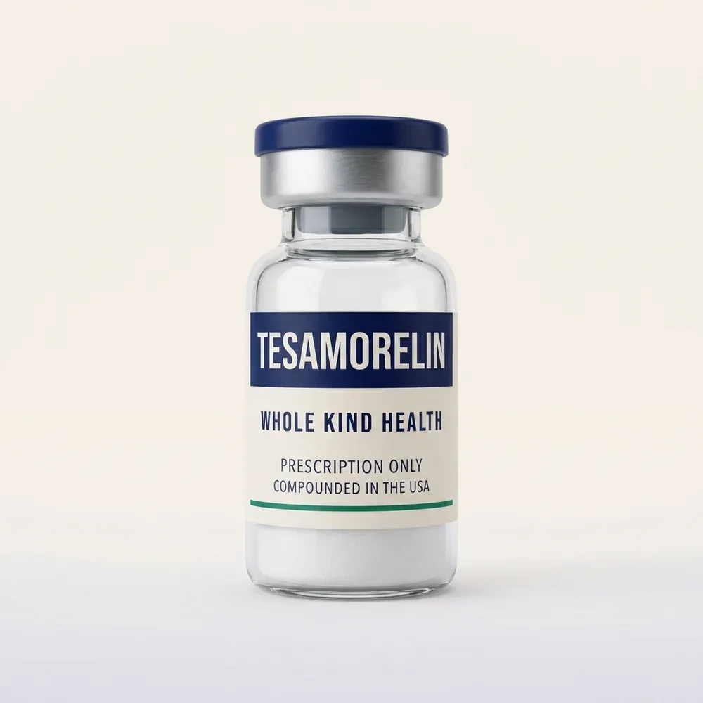 Tesamorelin from Whole Kind Health, lyophilized powder vial, subcutaneous injection